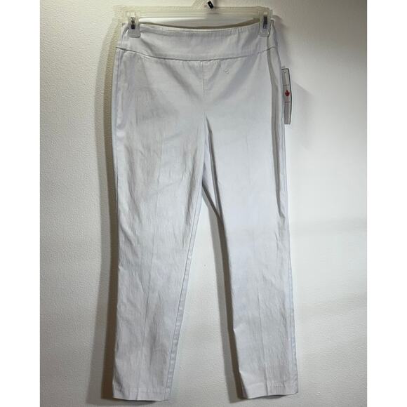 NWT Tribal Flatten It White Pull-On Pants Size 8 Made in Canada Slim Fit - Picture 1 of 7